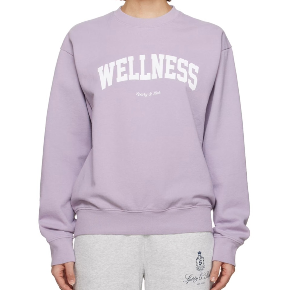 Sporty & Rich - Purple ‘Wellness Ivy’ Sweatshirt - Size: L